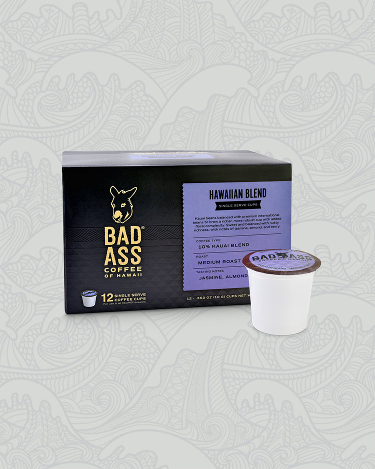 Single Serve Cups | 10% Hawaiian Blend Full City Roast 12-pack