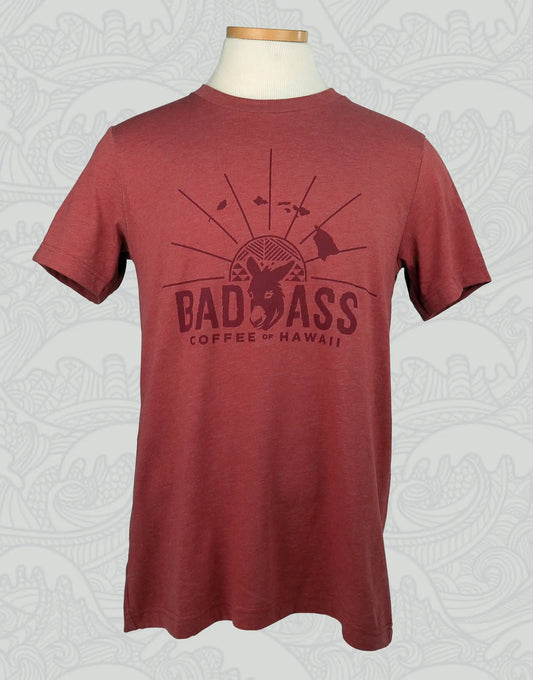 Short Sleeve Shirt: Bad Ass Coffee Islands Design - Terracotta