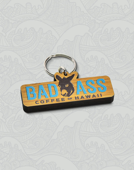 Wooden Bad Ass Coffee Keychain
