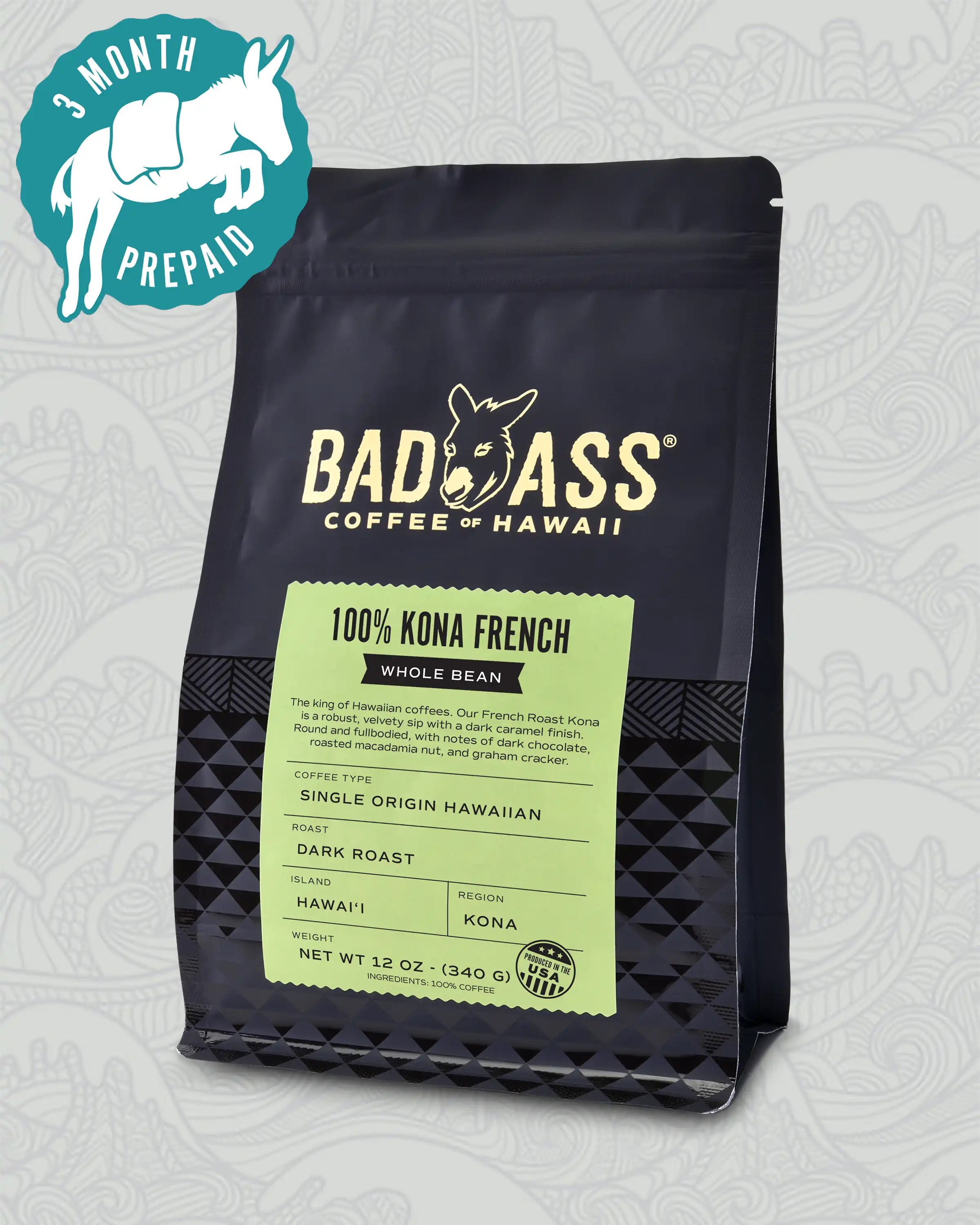 100% Kona French Roast  | 3-Month Subscription