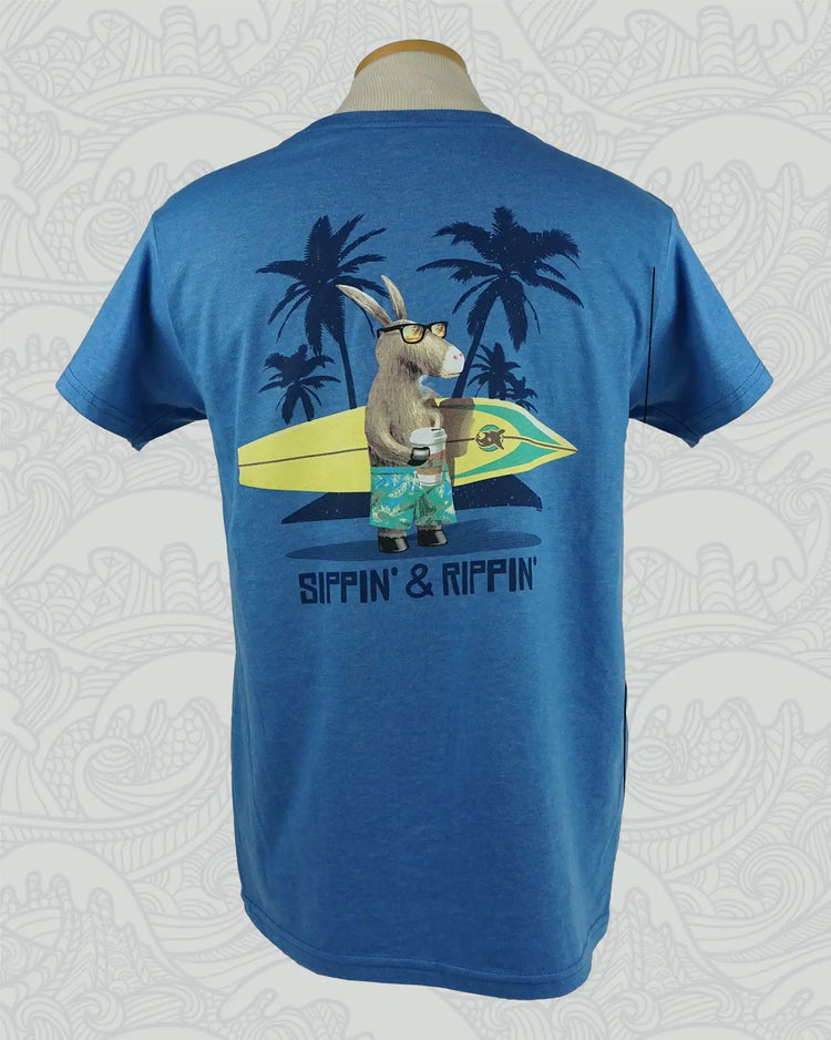 Short Sleeve Shirt | Sippin' and Rippin' -  Royal Blue