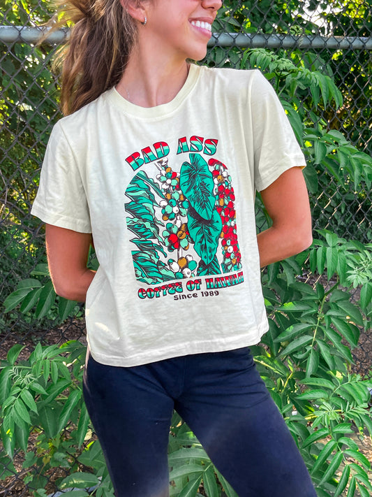 LAST ONE! Ladies' Light Yellow Coffee Plants Shirt