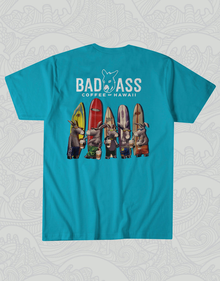 Short Sleeve Shirt | Bad Ass Donkey Longboard Design - Seafoam