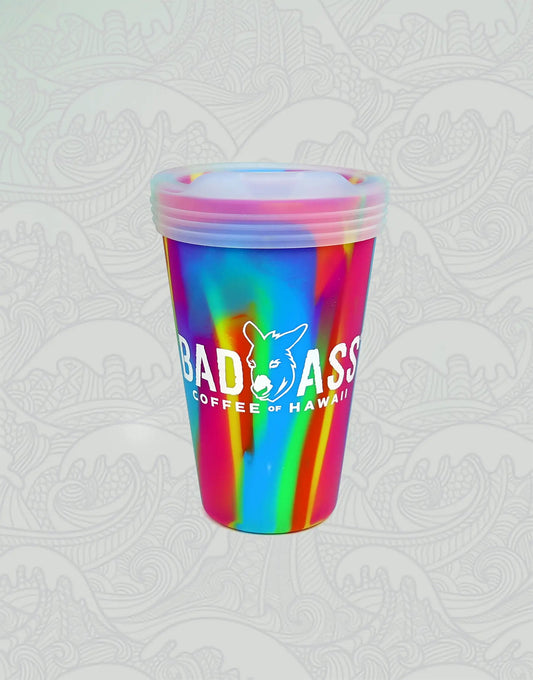 Bad Ass Rainbow Silipint™ Silicone Pint Glass w/ Lid | 16-oz